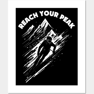 Reach Your Peak | Skiing Posters and Art